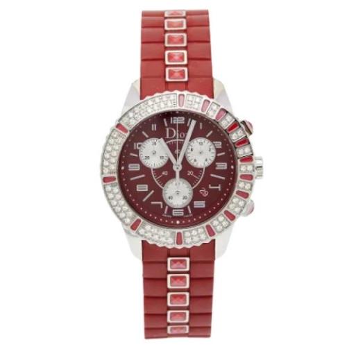 Pre-owned Stainless Steel watches Dior Vintage , Red , Dames