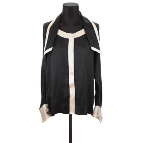 Pre-owned Silk tops Chanel Vintage , Black , Dames