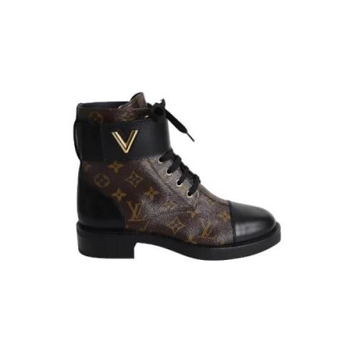 Pre-owned Canvas boots Louis Vuitton Vintage , Brown , Dames