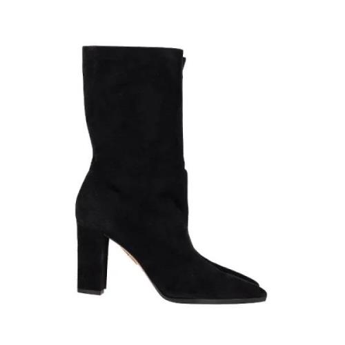Pre-owned Suede boots Aquazzura Pre-owned , Black , Dames