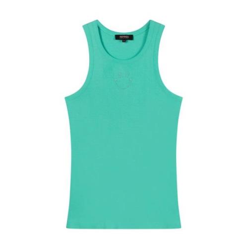 Smiley Tank Top Refined Department , Green , Dames