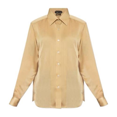 Zijden overhemd Tom Ford , Beige , Dames