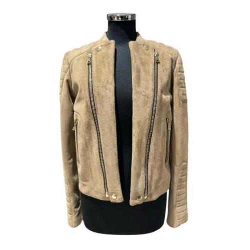 Pre-owned Suede outerwear Balmain Pre-owned , Beige , Dames