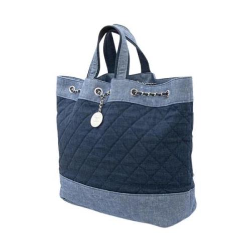 Pre-owned Cotton totes Chanel Vintage , Blue , Dames