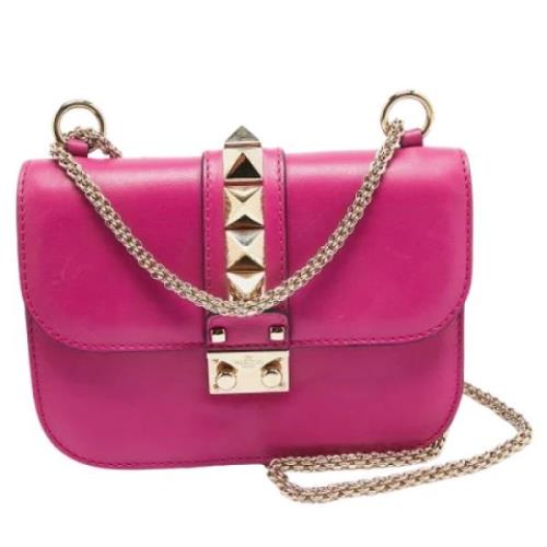 Pre-owned Leather shoulder-bags Valentino Vintage , Pink , Dames