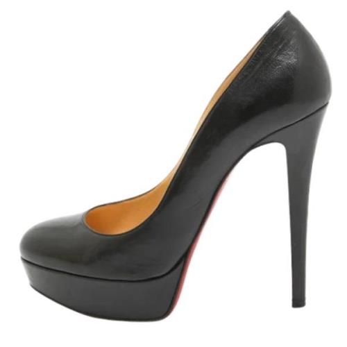 Pre-owned Leather heels Christian Louboutin Pre-owned , Black , Dames