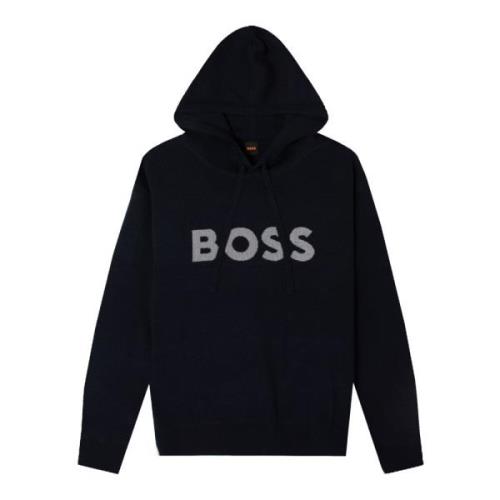 Heren Donkerblauwe Hoodie Hugo Boss , Blue , Heren