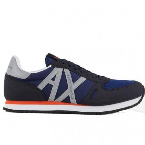 Blauwe Stoffen Sneakers Xux017 Xcc68 Armani Exchange , Blue , Heren