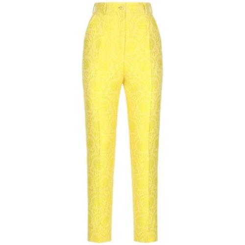 Jacquard Pantalons Dolce & Gabbana , Yellow , Dames