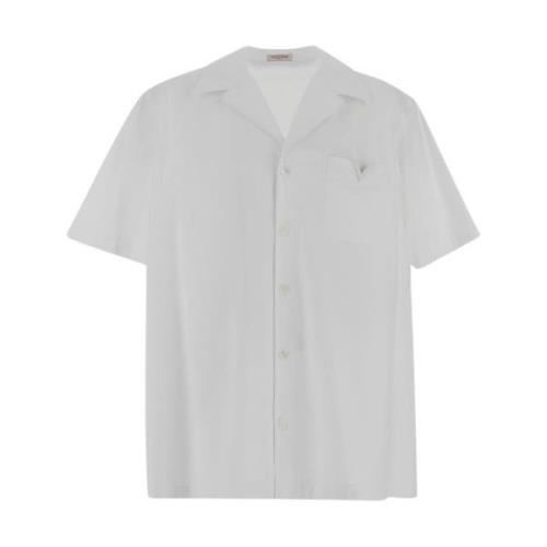 Katoenen shirt in Valentino-stijl Valentino , White , Heren