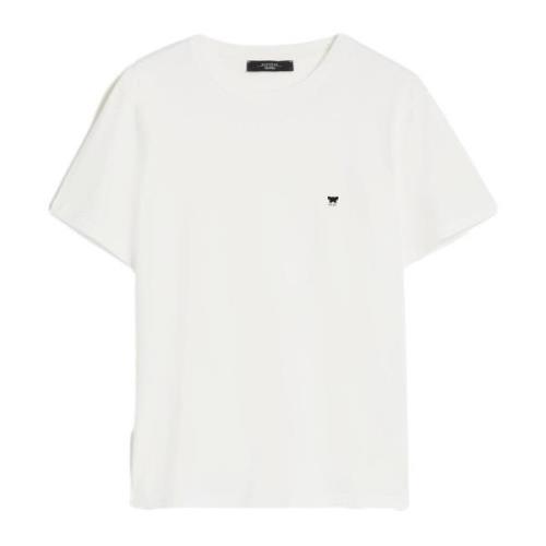 Wit Venaco T-Shirt met Vlinderlogo Max Mara Weekend , White , Dames