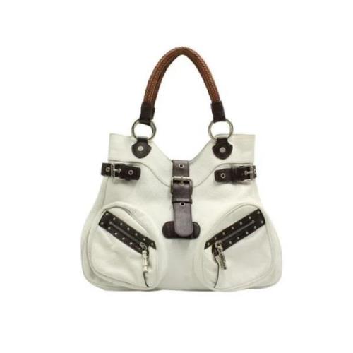 Pre-owned Leather shoulder-bags Versace Pre-owned , White , Dames