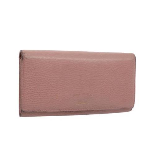 Pre-owned Leather wallets Gucci Vintage , Pink , Dames