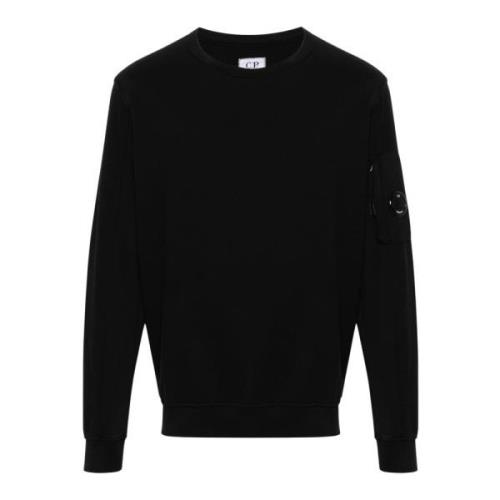 Zwarte Crewneck Fleece Sweater C.p. Company , Black , Heren