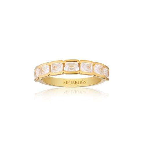 Elegante Vergulde Zirkonia Ring Sif Jakobs Jewellery , Yellow , Dames