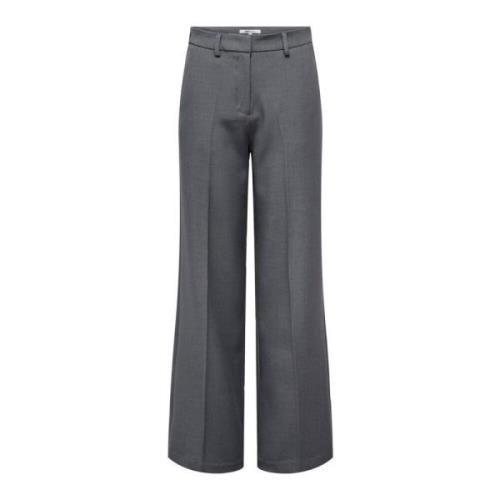 Wide Trousers Only , Gray , Dames