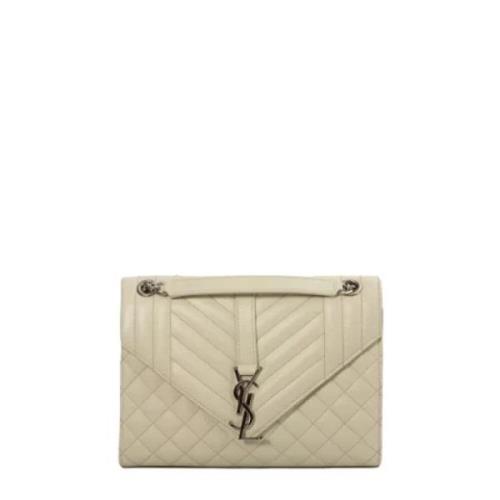 Pre-owned Leather shoulder-bags Yves Saint Laurent Vintage , White , D...