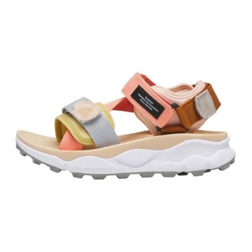 Suede and technical fabric sandals Nazca 2 Woman Flower Mountain , Bei...