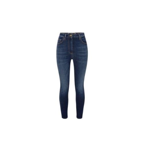 Hoge taille slim jeans Elisabetta Franchi , Blue , Dames