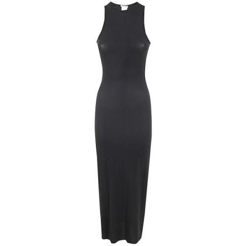 Diep Zwart Evie Lange Jurk Amazuin , Black , Dames