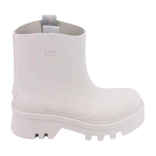 Witte rubberen enkellaarzen Aw23 Chloé , White , Dames