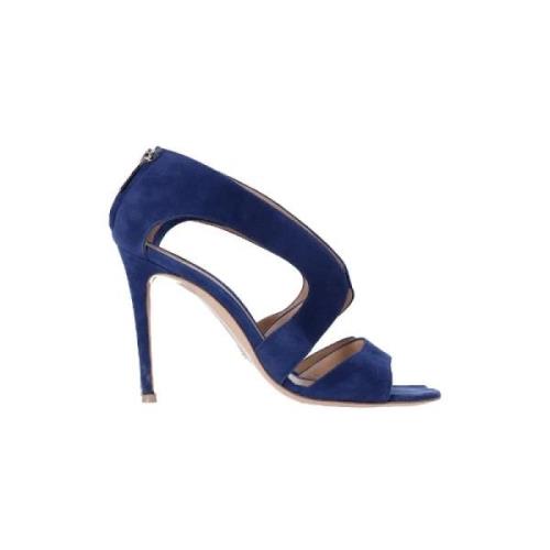 Pre-owned Suede sandals Gianvito Rossi Pre-owned , Blue , Dames