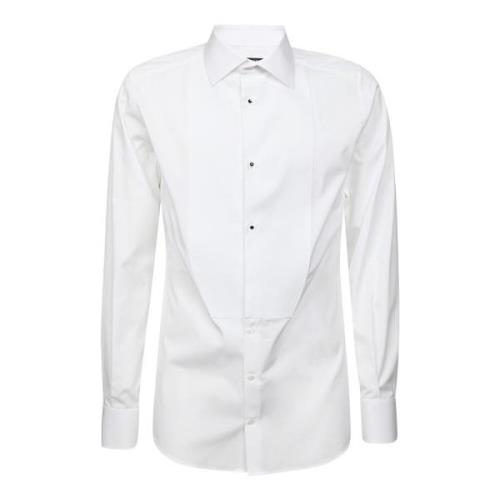 Witte Katoenen Overhemd met Plastron Dolce & Gabbana , White , Heren