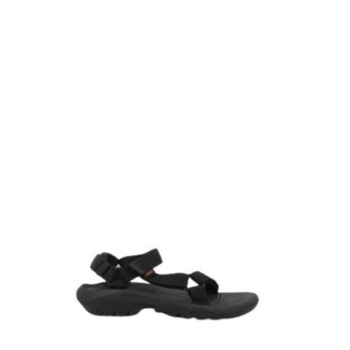 Zwarte platte velcro sandalen voor dames Teva , Black , Dames