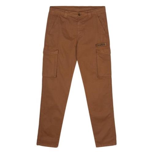 Straight Trousers Aspesi , Brown , Heren