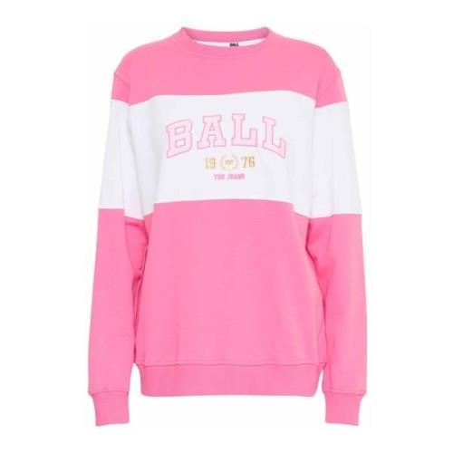 Gezellig Geborduurde Sweater Ball , Pink , Dames