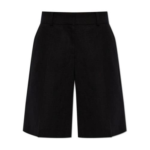 Plooi-voorkant shorts Casablanca , Black , Dames