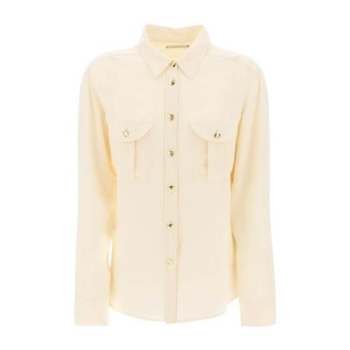 Klassieke Witte Button-Up Overhemd Blazé Milano , Beige , Dames