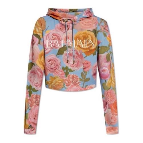 Bedrukte hoodie Balmain , Multicolor , Dames