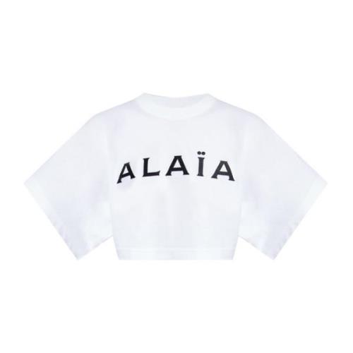 T-shirt met logo Alaïa , White , Dames