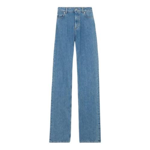 Italiaanse Straight Fit Jeans Burberry , Blue , Dames
