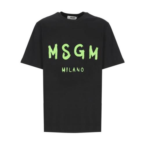 T-Shirts Msgm , Black , Heren