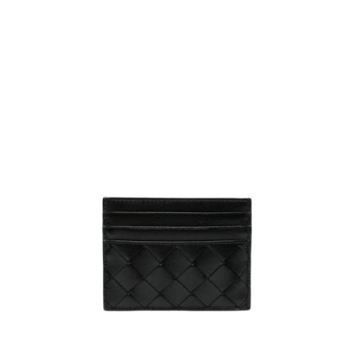 Zwart Goud Intreccio Kaarthouder Bottega Veneta , Black , Dames