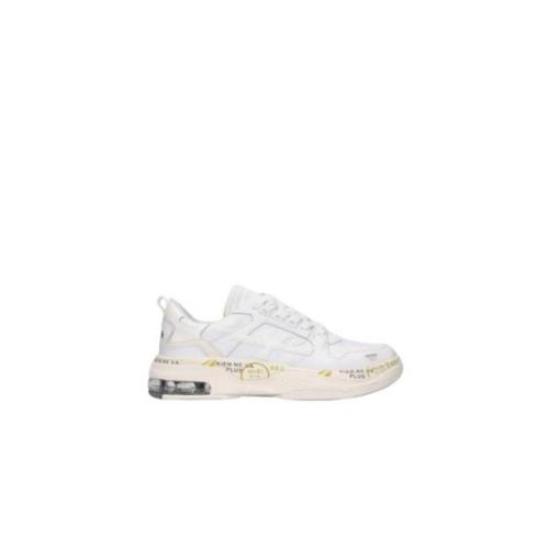 Witte Leren Sneakers Drake Premiata , White , Heren