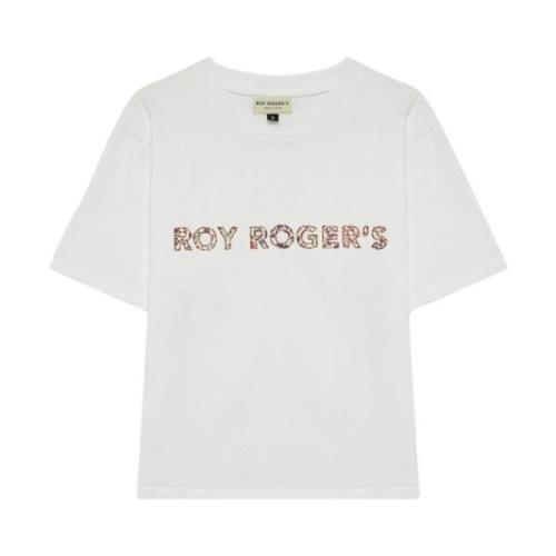 Liberty Flower Geborduurd T-shirt Roy Roger's , White , Dames