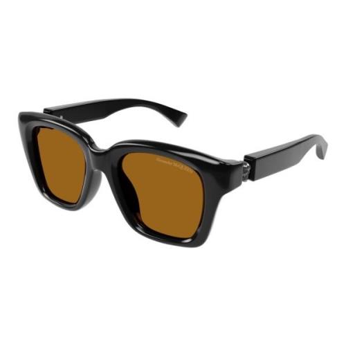 Black/Brown Sunglasses Alexander McQueen , Black , Heren