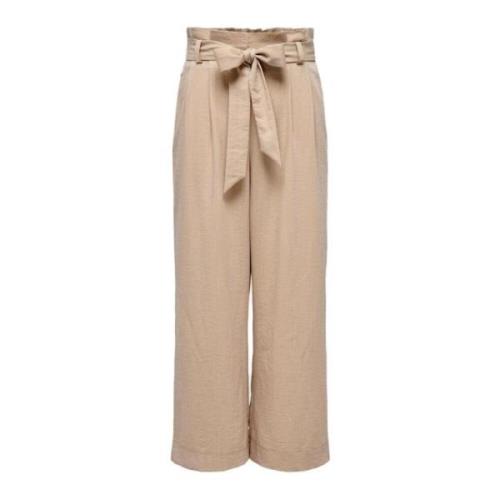 Wide Trousers Only , Beige , Dames