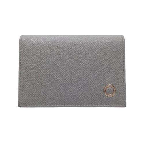 Pre-owned Leather wallets Bvlgari Vintage , Gray , Dames