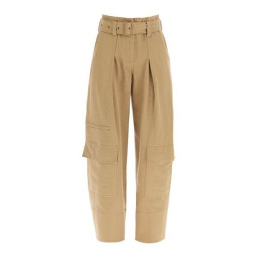 Wide Trousers LOW Classic , Beige , Dames