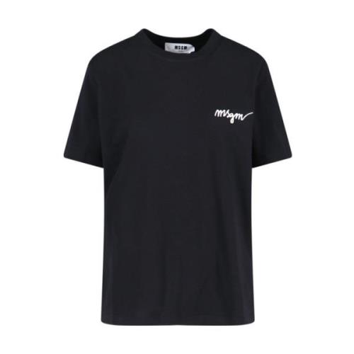 Zwarte T-shirts en Polos Msgm , Black , Dames