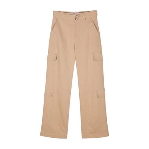 Wide Trousers Msgm , Beige , Dames