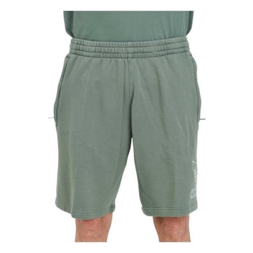 Groene Adicolor Outline Trefoil Shorts Adidas Originals , Green , Here...