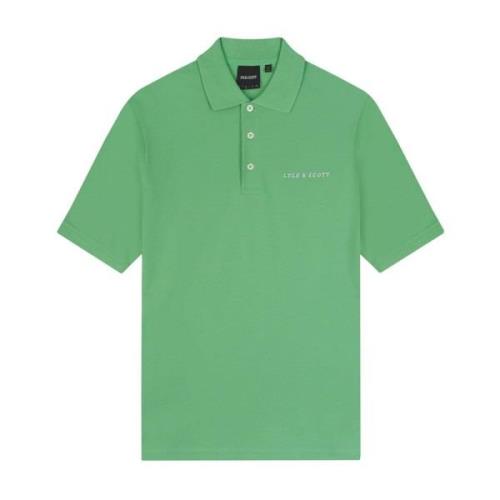 Polo- L&S Embroidered Polo Shirt S/S Lyle & Scott , Green , Heren