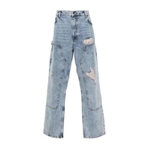 Straight Jeans Moschino , Blue , Heren