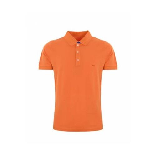 Bicolor Polo Shirt met Dubbele Kraag Fay , Orange , Heren