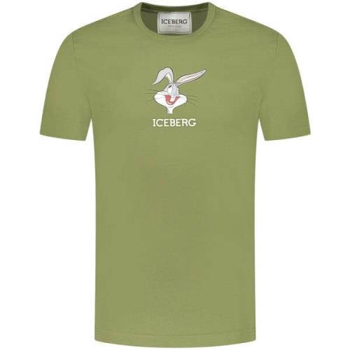 Groene Katoenen T-Shirt 31 Collectie Iceberg , Green , Heren